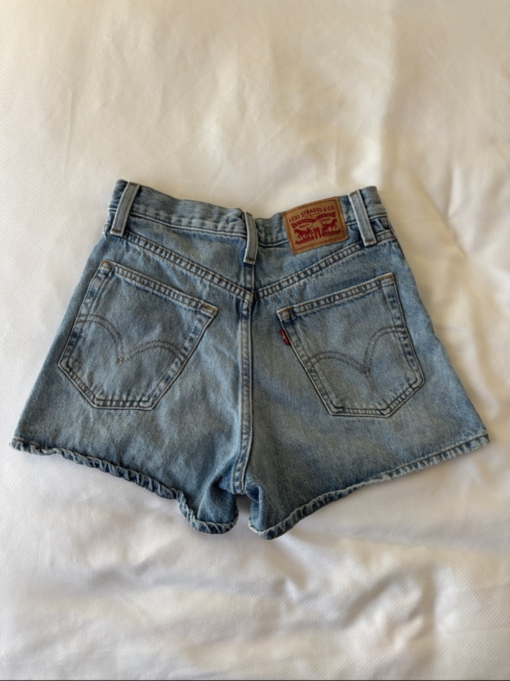 Vintage Levi's Faded Blue Women's Denim Shorts - High Waisted Mom Shorts